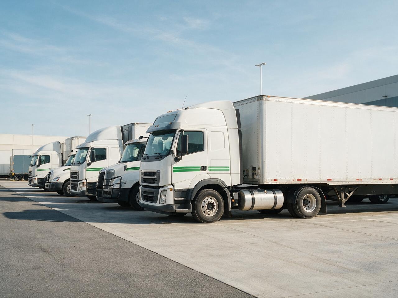 Truck fleet at the port gateway